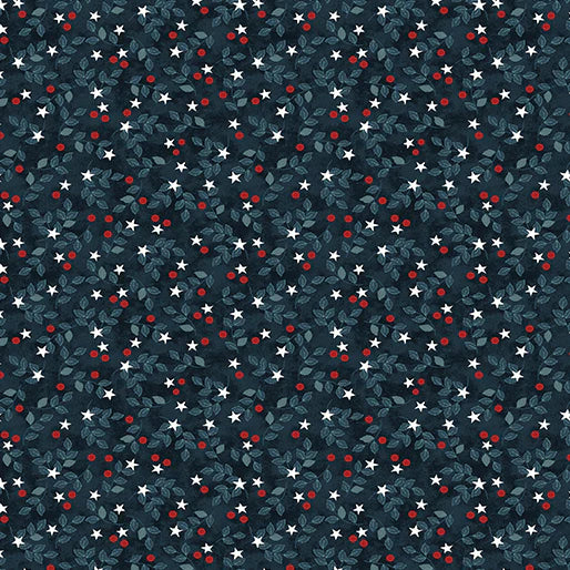 Benartex Star Vine Navy/Red Cotton Fabric - American Valor