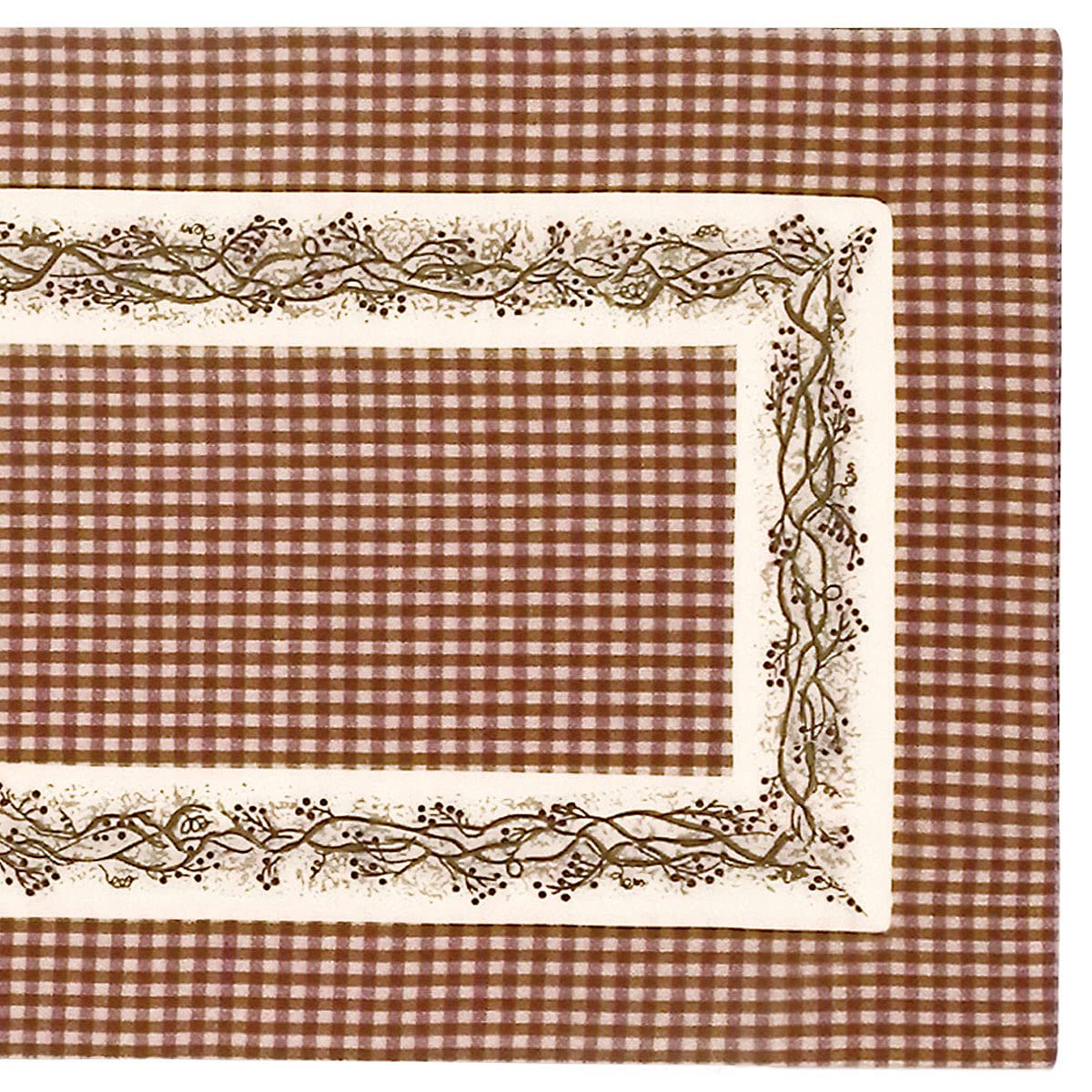 Berry Vine Table Runner 13x54 inch burgundy and tan handwoven vine pattern Country House Collection