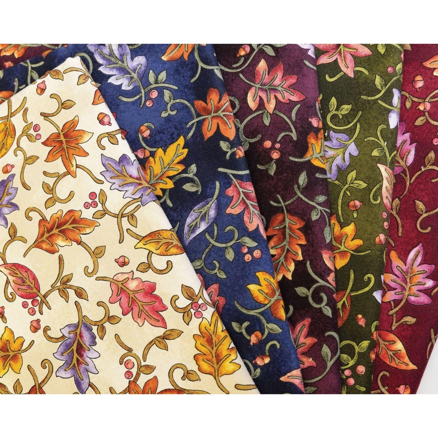 Benartex Autumn Breeze 5-inch fabric squares in assorted autumn patterns