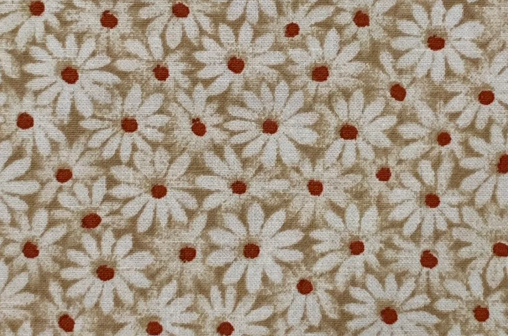 Quilter's Calicos / Crazy Daizy Camel with Rust Dot Cotton Fabric