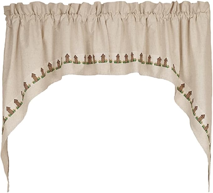 Ol Outhouse Swag 72x36 inch natural brown green yellow rustic outhouse border handwoven cotton The Country House Collection