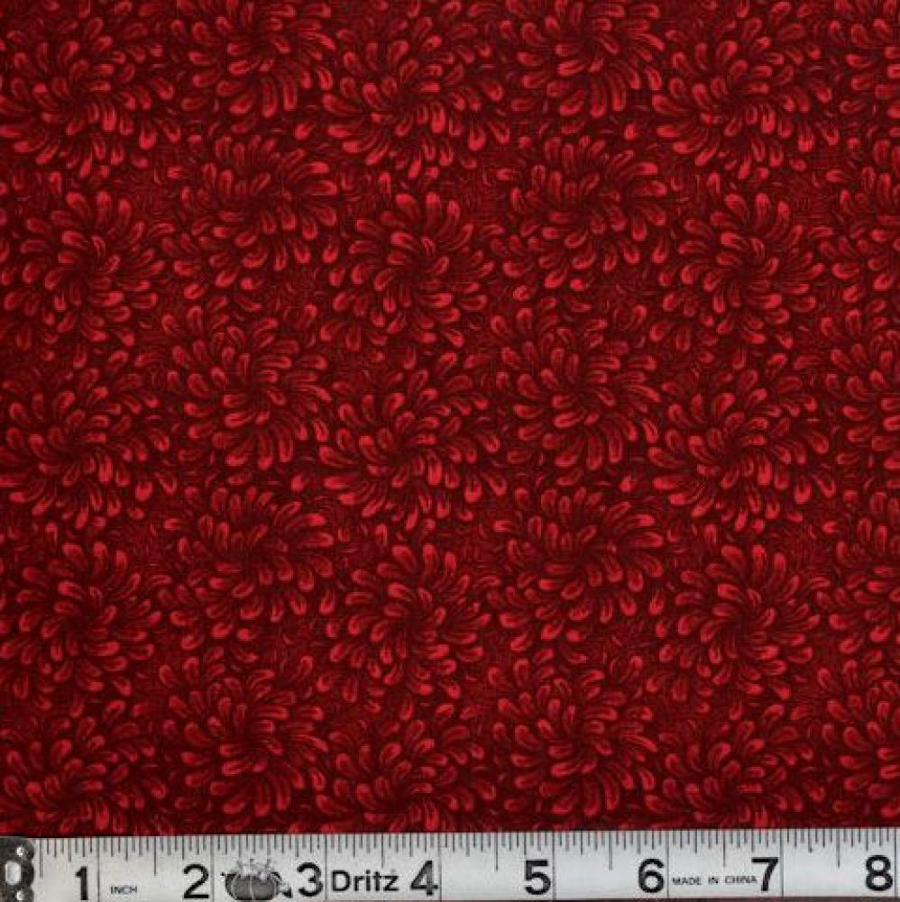 Petal Flow Red Fabric from MDG by the Yard