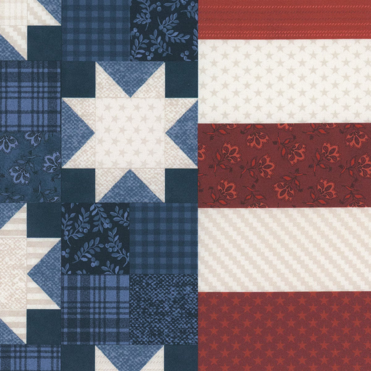 Benartex American Valor Panel Navy/Red Cotton Fabric