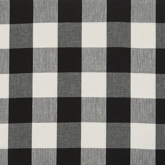 Wicklow Check Black & Cream (white) Valance 60" x 20"
