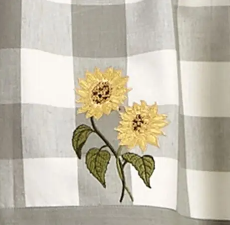 Wicklow Check Sunflower Embroidered Lined Valance 60" x 14" by Park Designs