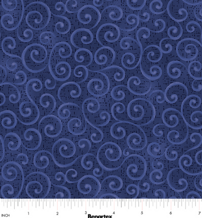 Benartex Swirling Winds Navy cotton fabric from the Autumn Breeze collection