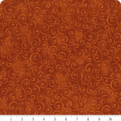 Swirling Winds Chestnut Fabric by the Yard