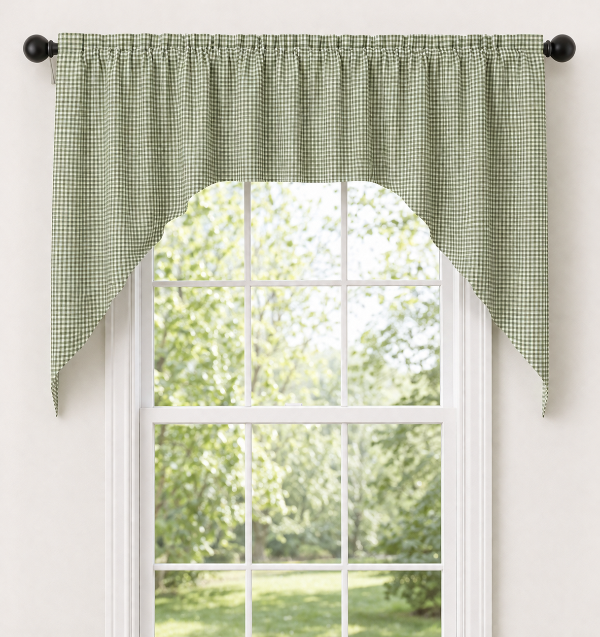 Mason Jar Green Mini Check Swag 72" x 36"