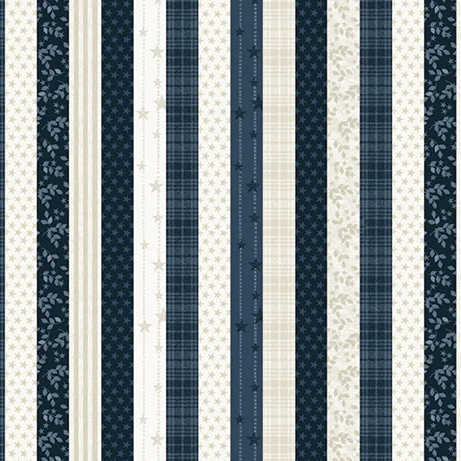 American Valor Patriotic Stripe Navy Fabric