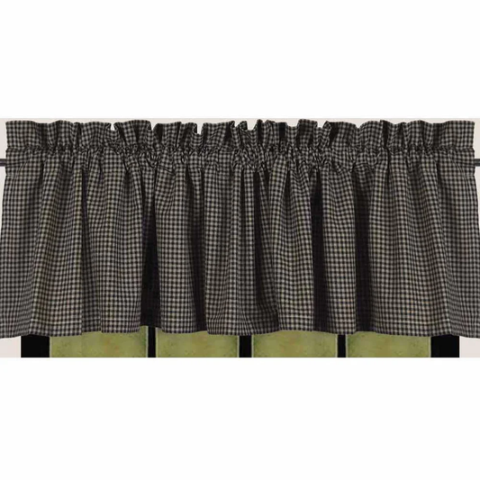 Home Collections by Raghu Newbury Gingham Black Valance black and white check cotton farmhouse window valance