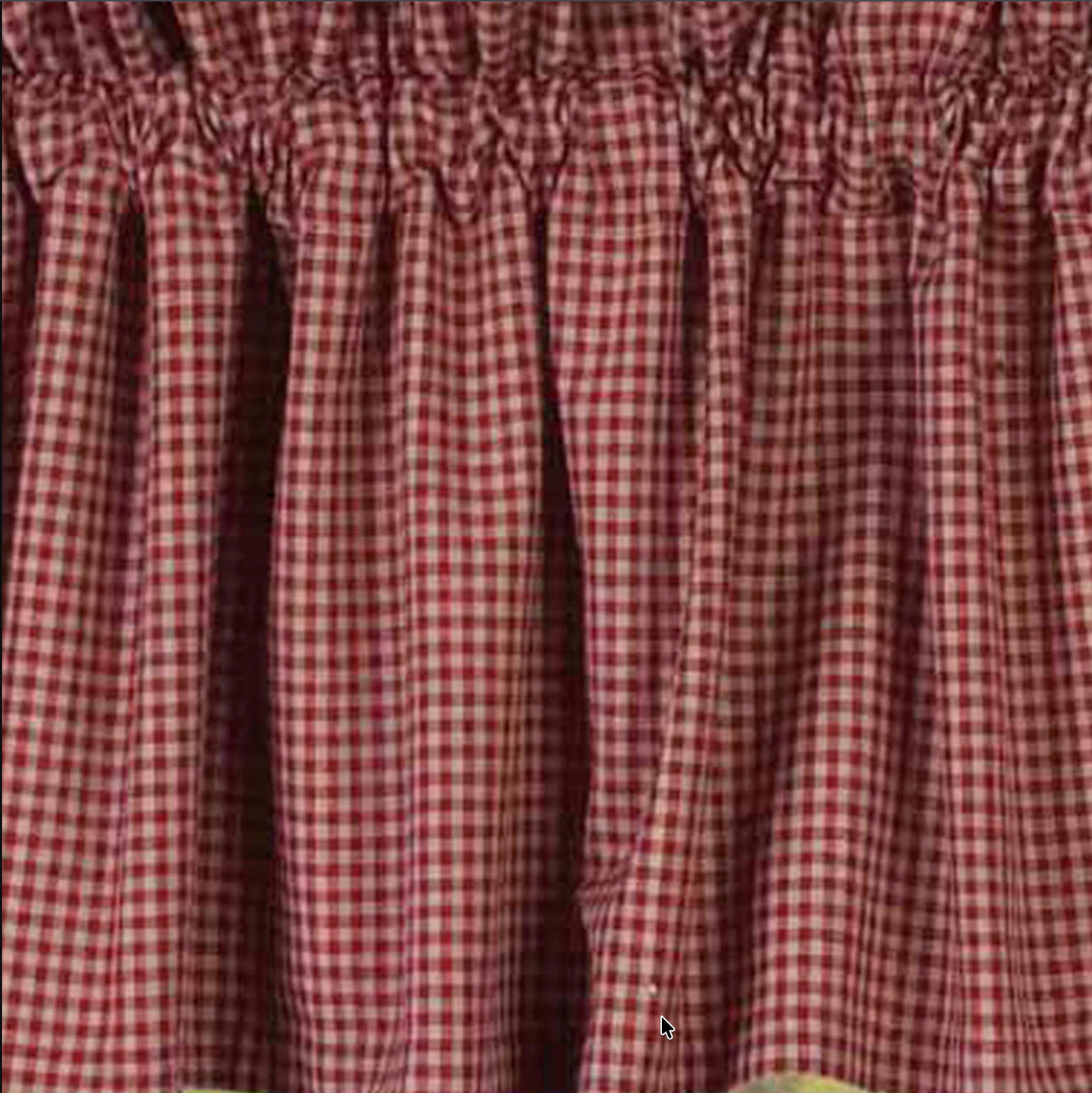 Home Collections by Raghu Newbury Gingham Red Valance red and white check cotton farmhouse window valance