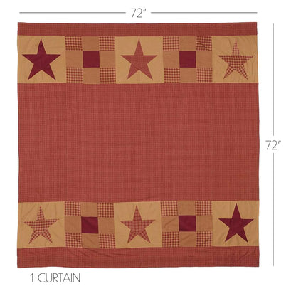 Ninepatch Star Shower Curtain alternate view patchwork border and star detail farmhouse bathroom decor
