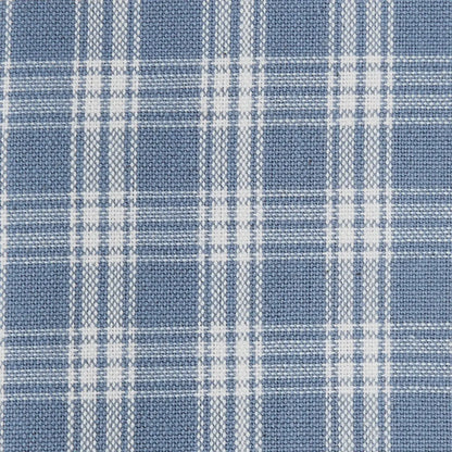 Stafford Dusk Lined Curtain Panels close up plaid detail with tiebacks cotton window curtain