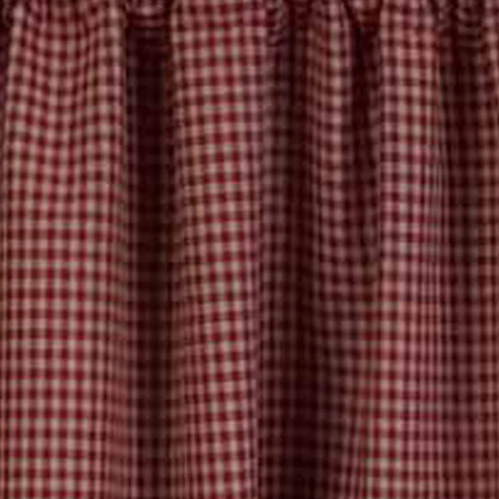 Home Collections by Raghu Newbury Gingham Red 36 inch Tier Curtains red white check cotton farmhouse window treatment