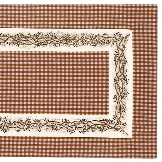 Berry Vine Table Runner 13x54 inch burgundy and tan handwoven vine pattern Country House Collection