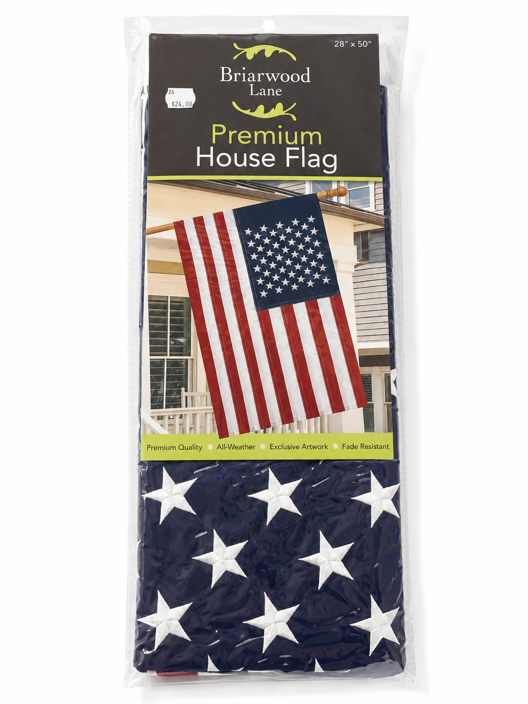 Briarwood Lane Embroidered American Premium House Flag 28" x 50"