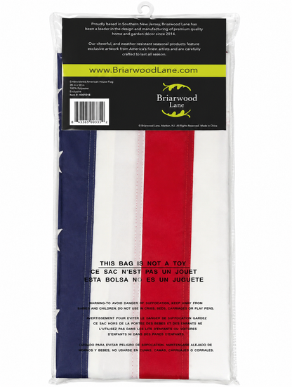 Briarwood Lane Embroidered American Premium House Flag 28" x 50"