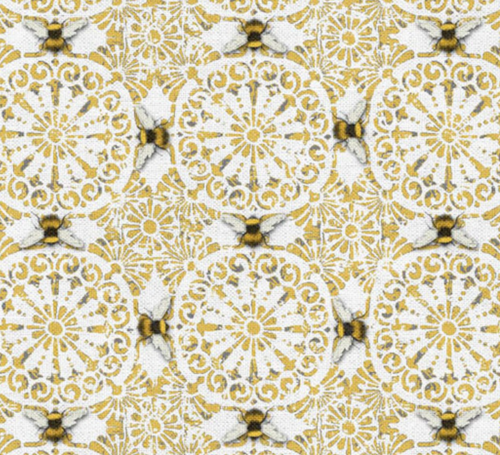 Create It Bumble Bee cotton fabric strips, coordinated print detail five