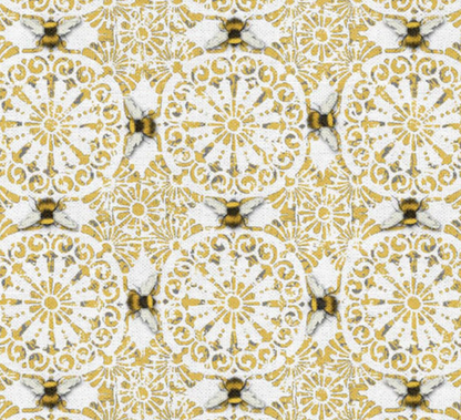Create It Bumble Bee cotton fabric strips, coordinated print detail five