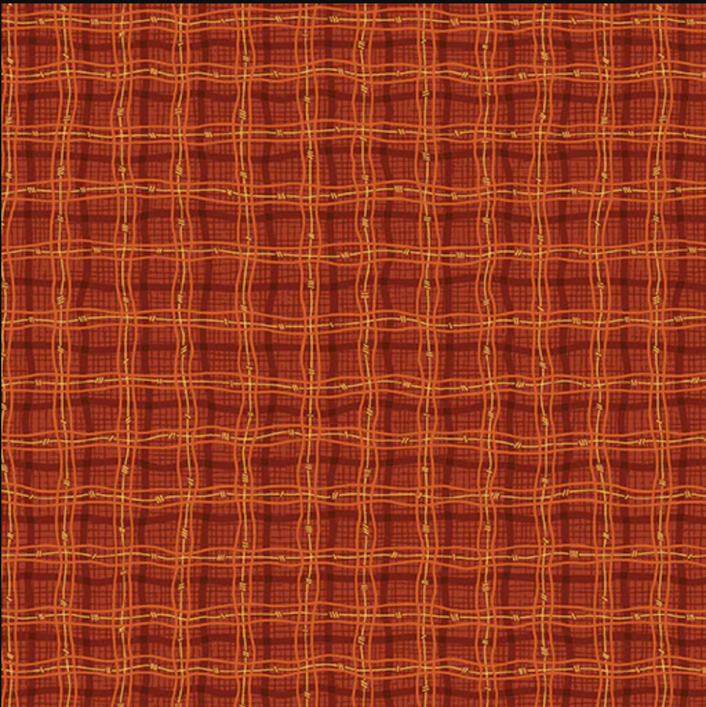 Rambling Plaid Pumpkin Fabric by the Yard