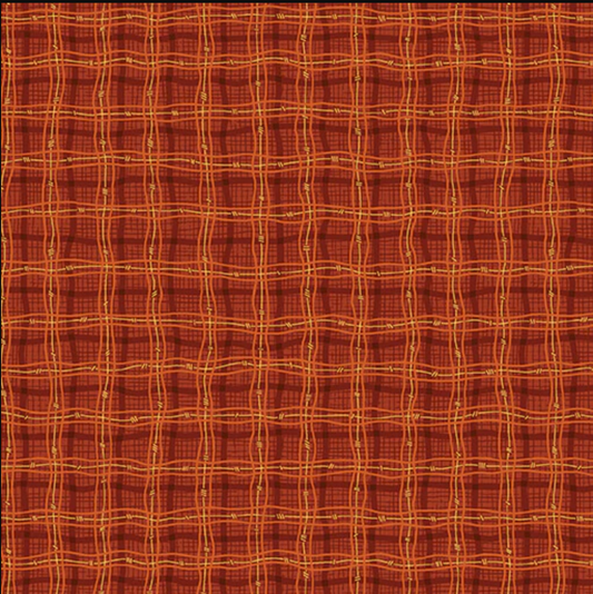 Rambling Plaid Pumpkin Fabric by the Yard