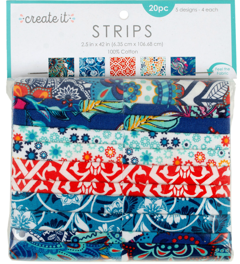Create It! Moroccan Cotton Fabric Strips 20pc, 2.5" x 42"
