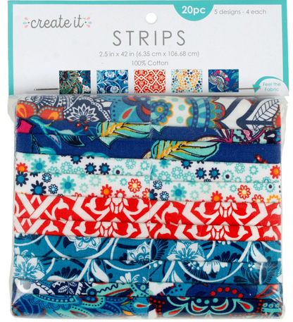 Create It! Moroccan Cotton Fabric Strips 20pc, 2.5" x 42"
