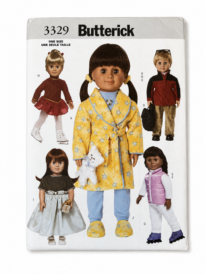 Butterick 3329 One Size 18" Doll Clothes Sewing Pattern