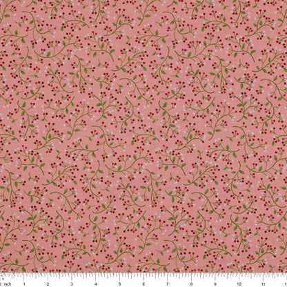 Benartex Wild Berry Coral cotton fabric from the Wander Lane collection