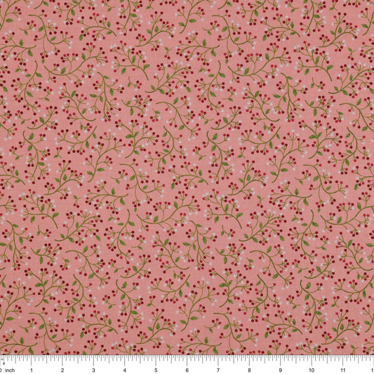 Benartex Wild Berry Coral cotton fabric from the Wander Lane collection