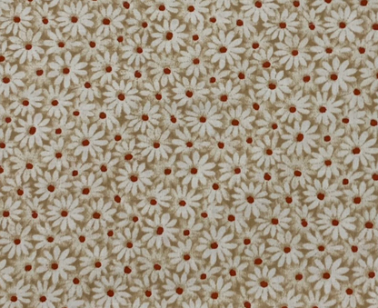 Quilter's Calicos / Crazy Daizy Camel with Rust Dot Cotton Fabric
