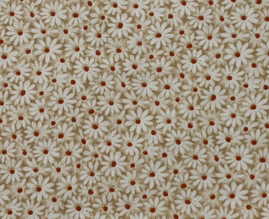 Quilter's Calicos / Crazy Daizy Camel with Rust Dot Cotton Fabric