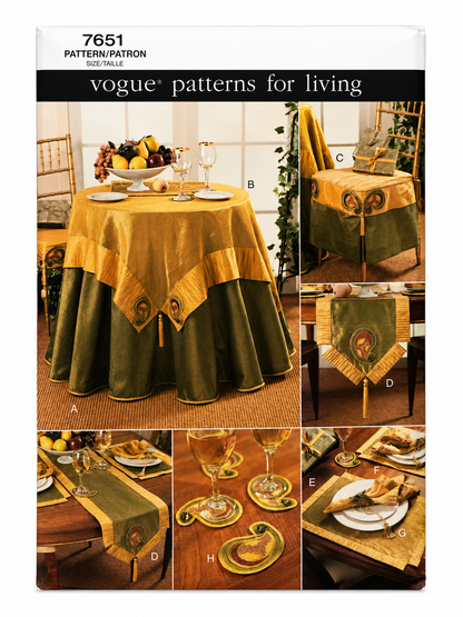Vogue 7651 Dining Room Décor Sewing Pattern