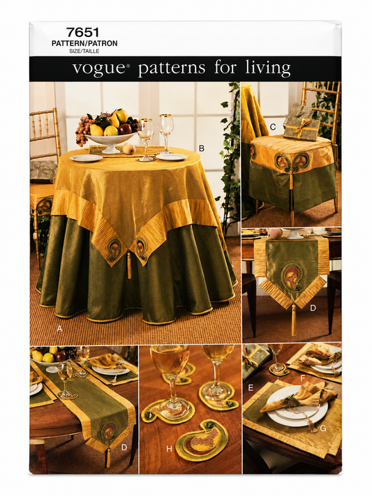 Vogue 7651 Dining Room Décor Sewing Pattern