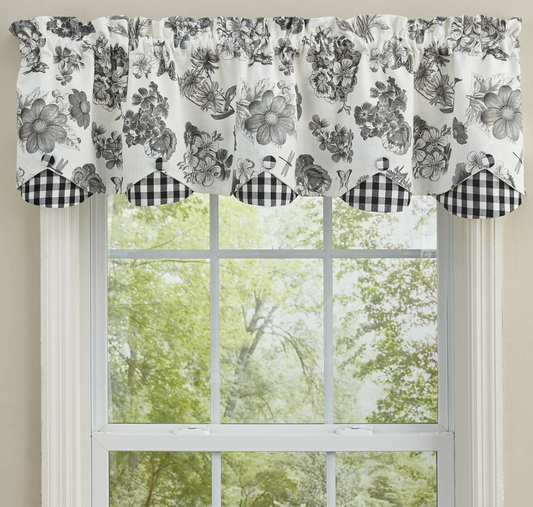 Geranium Lined Scallop Valance 58" x 15"