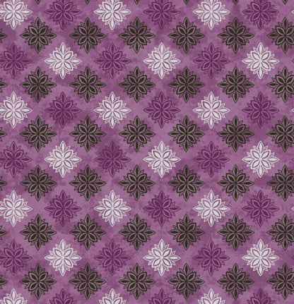 Amour in Purple from Maywood Studio quilting fabric by the yard purple background black cursive French writing cotton