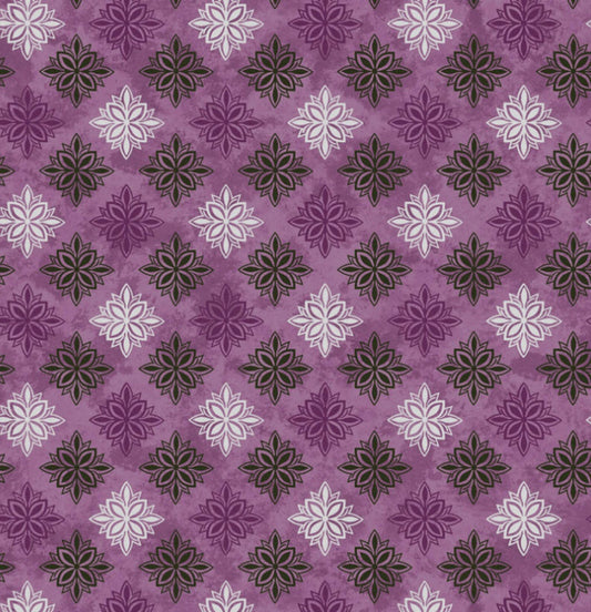 Amour in Purple from Maywood Studio quilting fabric by the yard purple background black cursive French writing cotton