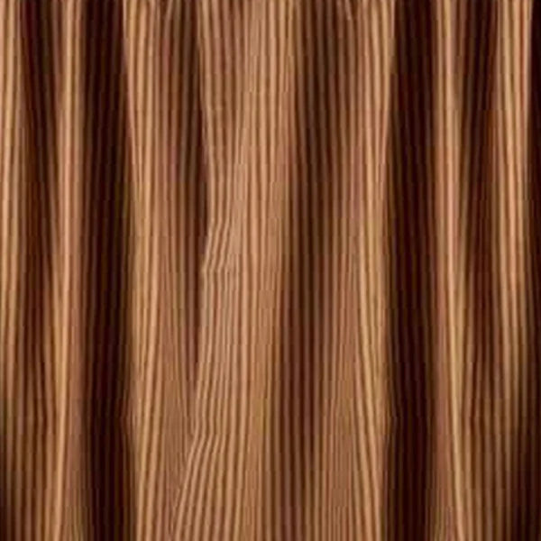 Barn Red Nutmeg York Ticking Tiers close up ticking stripe detail rod pocket 2 inch header 2.5 inch cotton country curtain