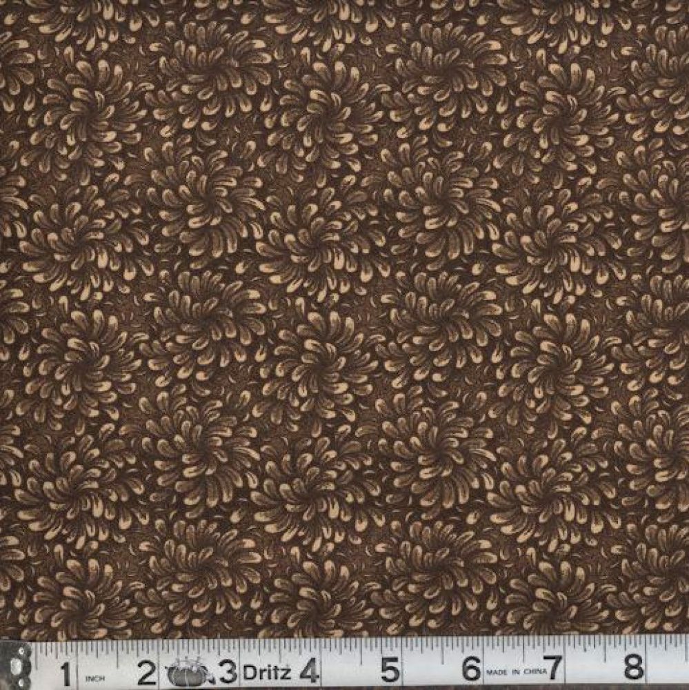 Petal Flow Chocolate Fabric from MDG by the Yard