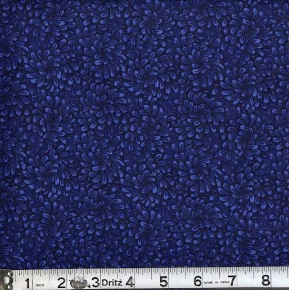 Petal Flow Navy Fabric from MDG by the Yard