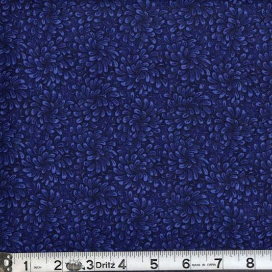 Petal Flow Navy Fabric from MDG by the Yard