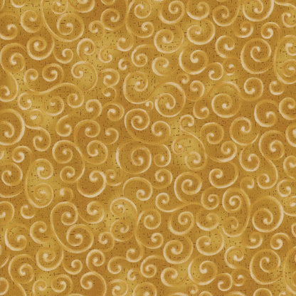 Benartex Swirling Winds Gold cotton fabric from the Autumn Breeze collection