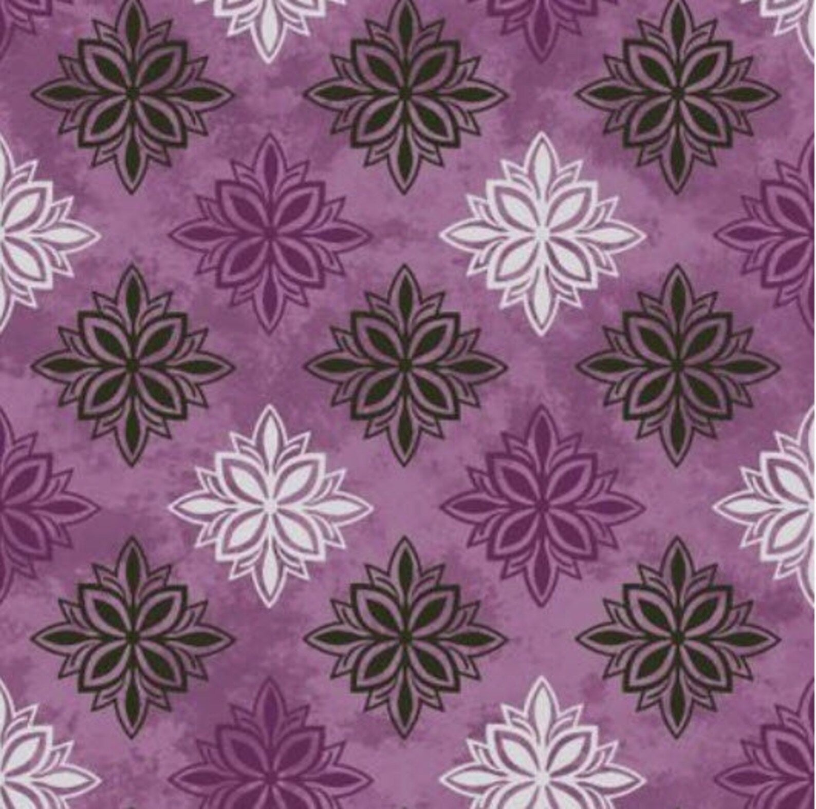Maywood Studio Amour purple cotton quilting fabric close up cursive French writing print by Monique Jacobs