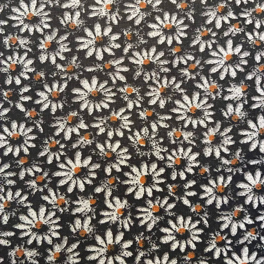 Quilter's Calicos / Crazy Daizy Black with Brown Dot Cotton Fabric