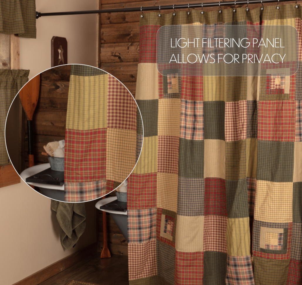Tea Cabin Shower Curtain - 72"x72" by VHC Brands