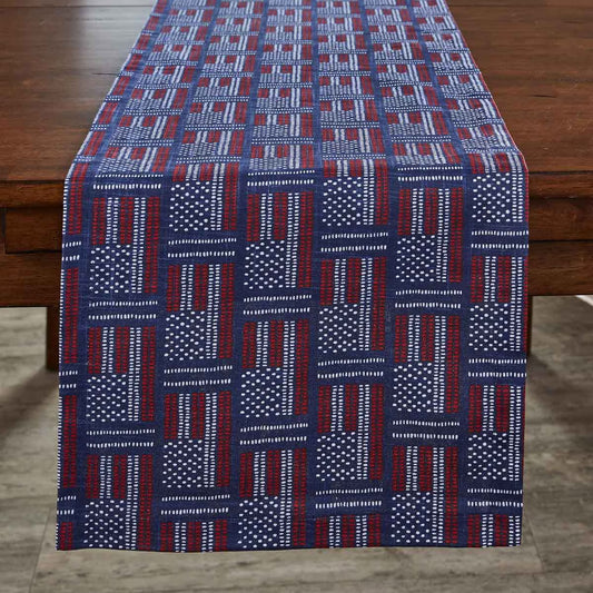 Split-P Flags Table Runner - Americana Pattern, 15" x 54"