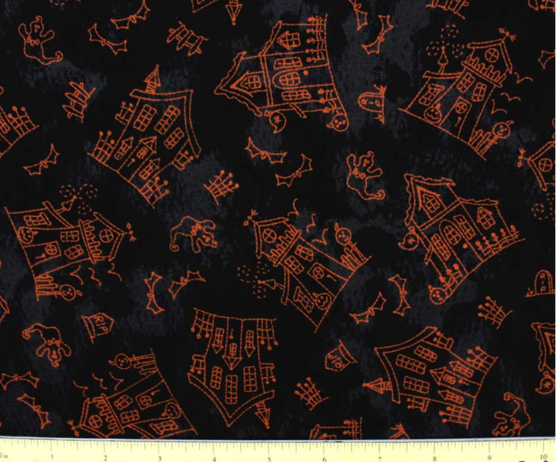 Spooky Stitches by Maywood Studio (10870J) Spooky House-Black