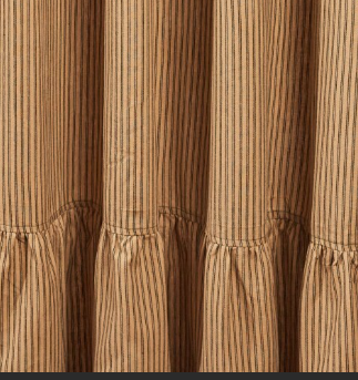 Sturbridge Ticking Ruffled Shower Curtain - Wine 72"x72"