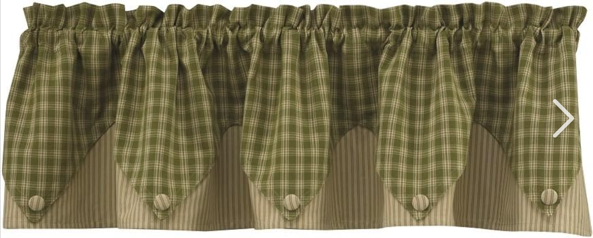 Sturbridge Green Lined Point Valance 72"x15"