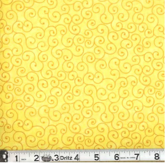 Tilt-A-Whirl Yellow from MDG Fabric by the Yard
